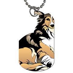 Dog Sitting Pet Collie Animal Dog Tag (one Side) by Sapixe