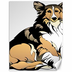 Dog Sitting Pet Collie Animal Canvas 12  X 16   by Sapixe