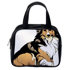 Dog Sitting Pet Collie Animal Classic Handbags (one Side) by Sapixe