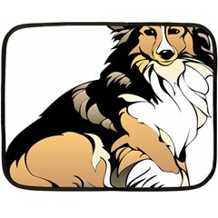 Dog Sitting Pet Collie Animal Double Sided Fleece Blanket (mini)  by Sapixe