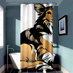 Dog Sitting Pet Collie Animal Shower Curtain 36  X 72  (stall)  by Sapixe