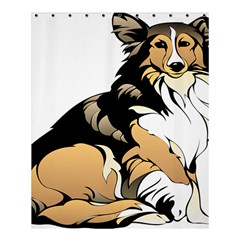 Dog Sitting Pet Collie Animal Shower Curtain 60  X 72  (medium)  by Sapixe