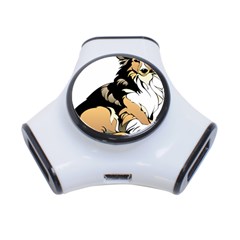 Dog Sitting Pet Collie Animal 3-port Usb Hub by Sapixe