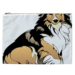 Dog Sitting Pet Collie Animal Cosmetic Bag (xxl)  by Sapixe