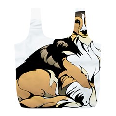 Dog Sitting Pet Collie Animal Full Print Recycle Bags (l)  by Sapixe