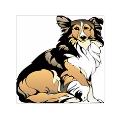 Dog Sitting Pet Collie Animal Small Satin Scarf (square) by Sapixe