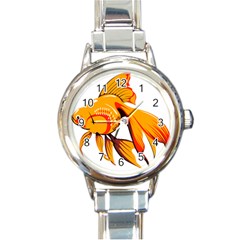 Goldfish Fish Tank Water Tropical Round Italian Charm Watch by Sapixe