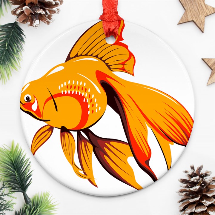 Goldfish Fish Tank Water Tropical Ornament (Round)