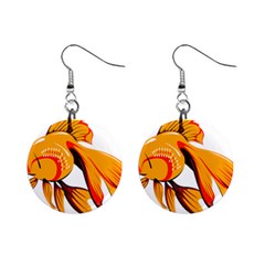 Goldfish Fish Tank Water Tropical Mini Button Earrings by Sapixe