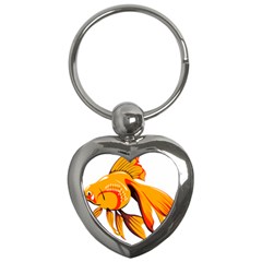 Goldfish Fish Tank Water Tropical Key Chains (heart)  by Sapixe