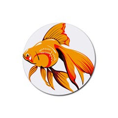 Goldfish Fish Tank Water Tropical Rubber Coaster (round)  by Sapixe