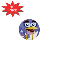 Bird Violet Beak Feather Fun 1  Mini Buttons (10 Pack)  by Sapixe