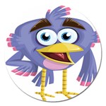 Bird Violet Beak Feather Fun Magnet 5  (Round) Front