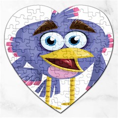 Bird Violet Beak Feather Fun Jigsaw Puzzle (heart) by Sapixe