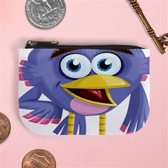 Bird Violet Beak Feather Fun Mini Coin Purses by Sapixe