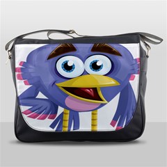 Bird Violet Beak Feather Fun Messenger Bags by Sapixe