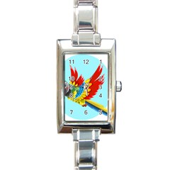 Parrot Animal Bird Wild Zoo Fauna Rectangle Italian Charm Watch by Sapixe