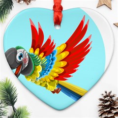 Parrot Animal Bird Wild Zoo Fauna Ornament (heart) by Sapixe