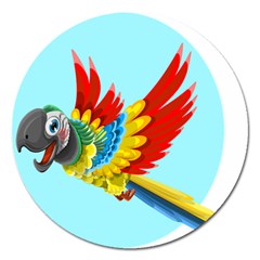 Parrot Animal Bird Wild Zoo Fauna Magnet 5  (round) by Sapixe