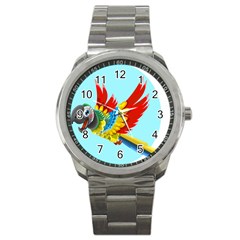 Parrot Animal Bird Wild Zoo Fauna Sport Metal Watch by Sapixe