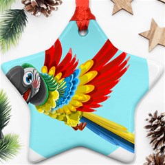 Parrot Animal Bird Wild Zoo Fauna Star Ornament (two Sides) by Sapixe