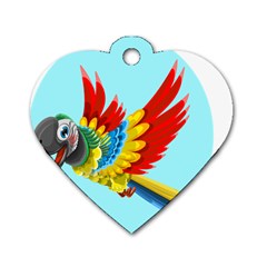 Parrot Animal Bird Wild Zoo Fauna Dog Tag Heart (one Side) by Sapixe