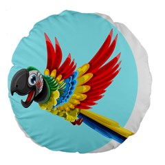 Parrot Animal Bird Wild Zoo Fauna Large 18  Premium Flano Round Cushions by Sapixe