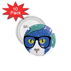 Drawing Cat Pet Feline Pencil 1 75  Buttons (10 Pack) by Sapixe