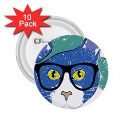 Drawing Cat Pet Feline Pencil 2 25  Buttons (10 Pack)  by Sapixe