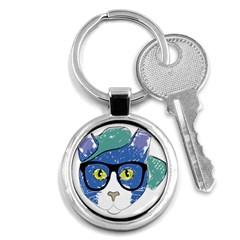 Drawing Cat Pet Feline Pencil Key Chains (round)  by Sapixe