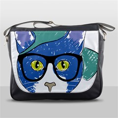 Drawing Cat Pet Feline Pencil Messenger Bags by Sapixe