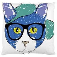 Drawing Cat Pet Feline Pencil Large Cushion Case (one Side) by Sapixe