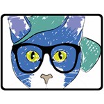 Drawing Cat Pet Feline Pencil Double Sided Fleece Blanket (Large)  80 x60  Blanket Front