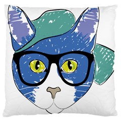 Drawing Cat Pet Feline Pencil Standard Flano Cushion Case (one Side) by Sapixe