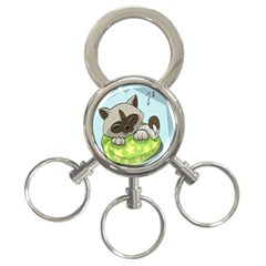 Kitten Kitty Cat Sleeping Sleep 3-ring Key Chains by Sapixe