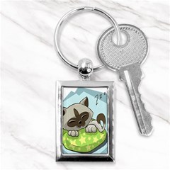 Kitten Kitty Cat Sleeping Sleep Key Chains (rectangle)  by Sapixe