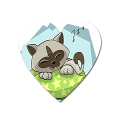 Kitten Kitty Cat Sleeping Sleep Heart Magnet by Sapixe