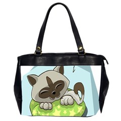 Kitten Kitty Cat Sleeping Sleep Office Handbags (2 Sides)  by Sapixe