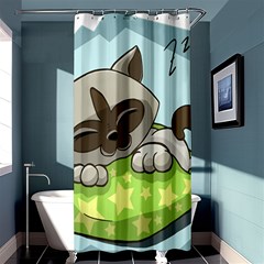 Kitten Kitty Cat Sleeping Sleep Shower Curtain 36  X 72  (stall)  by Sapixe