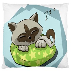 Kitten Kitty Cat Sleeping Sleep Large Flano Cushion Case (one Side) by Sapixe