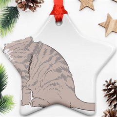 Kitten Cat Drawing Line Art Line Ornament (star) by Sapixe