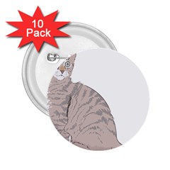 Kitten Cat Drawing Line Art Line 2 25  Buttons (10 Pack)  by Sapixe