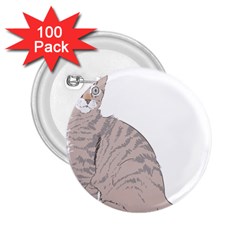 Kitten Cat Drawing Line Art Line 2 25  Buttons (100 Pack)  by Sapixe