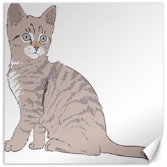 Kitten Cat Drawing Line Art Line Canvas 12  X 12   by Sapixe