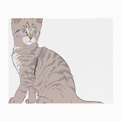 Kitten Cat Drawing Line Art Line Small Glasses Cloth (2-side) by Sapixe