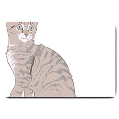 Kitten Cat Drawing Line Art Line Large Doormat  by Sapixe