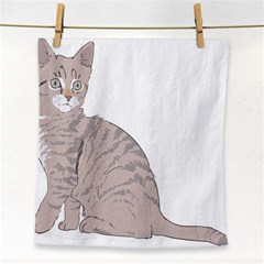 Kitten Cat Drawing Line Art Line Face Towel by Sapixe