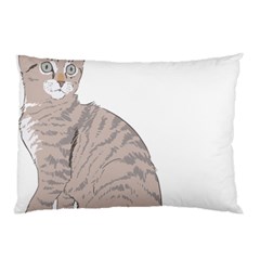 Kitten Cat Drawing Line Art Line Pillow Case by Sapixe