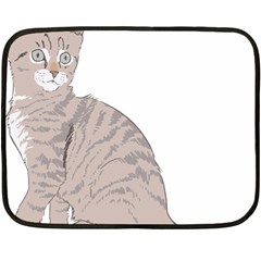 Kitten Cat Drawing Line Art Line Fleece Blanket (mini) by Sapixe