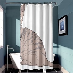 Kitten Cat Drawing Line Art Line Shower Curtain 36  X 72  (stall)  by Sapixe